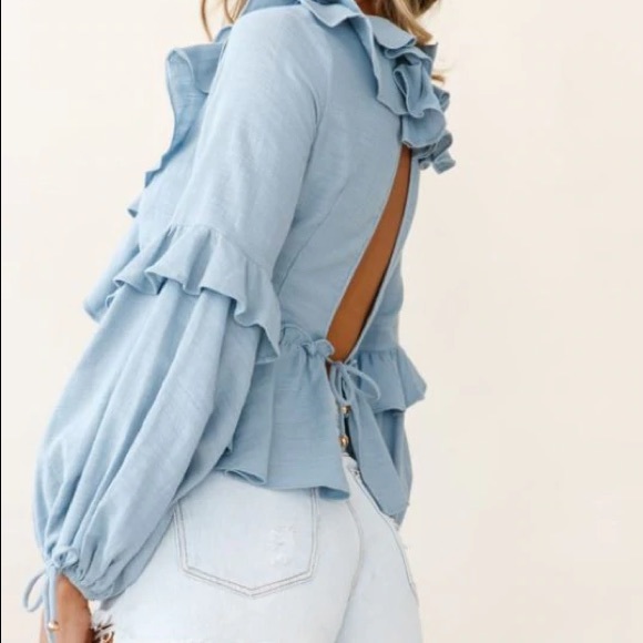 Blue Skies Plunge Top - Picture 4 of 6